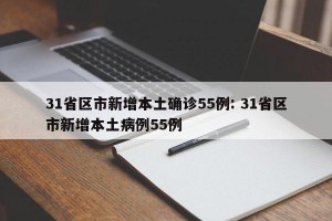 31省区市新增本土确诊55例: 31省区市新增本土病例55例 