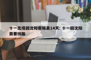 十一出境回沈阳需隔离14天: 十一回沈阳需要核酸 
