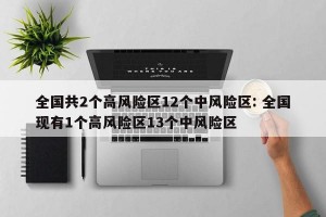 全国共2个高风险区12个中风险区: 全国现有1个高风险区13个中风险区 