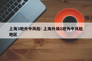 上海3地升中风险: 上海升级1地为中风险地区 